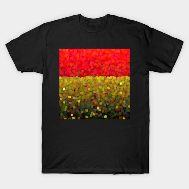 RED Sparkle and Glitter Red and Gold T-Shirt by Overthetopsm